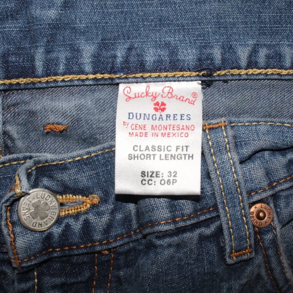 Lucky Brand Dungarees Womens Sz 32 Classic Fit Short Length Med Denim Jeans - Picture 13 of 13